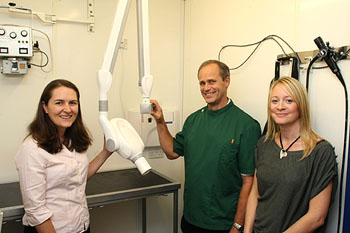 Pictured are oral care specialist, Lisa Milella, Clive McPherson from Abbey Veterinary Group and Marie-Louise Bennett from PEDIGREE®
